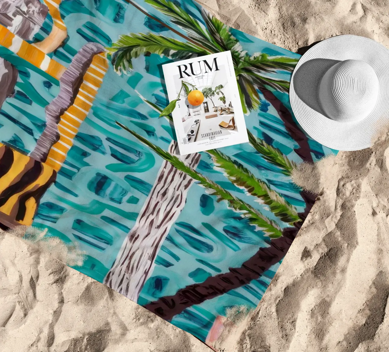 Tropical Poolside Paradise beach towel by Beach Palette