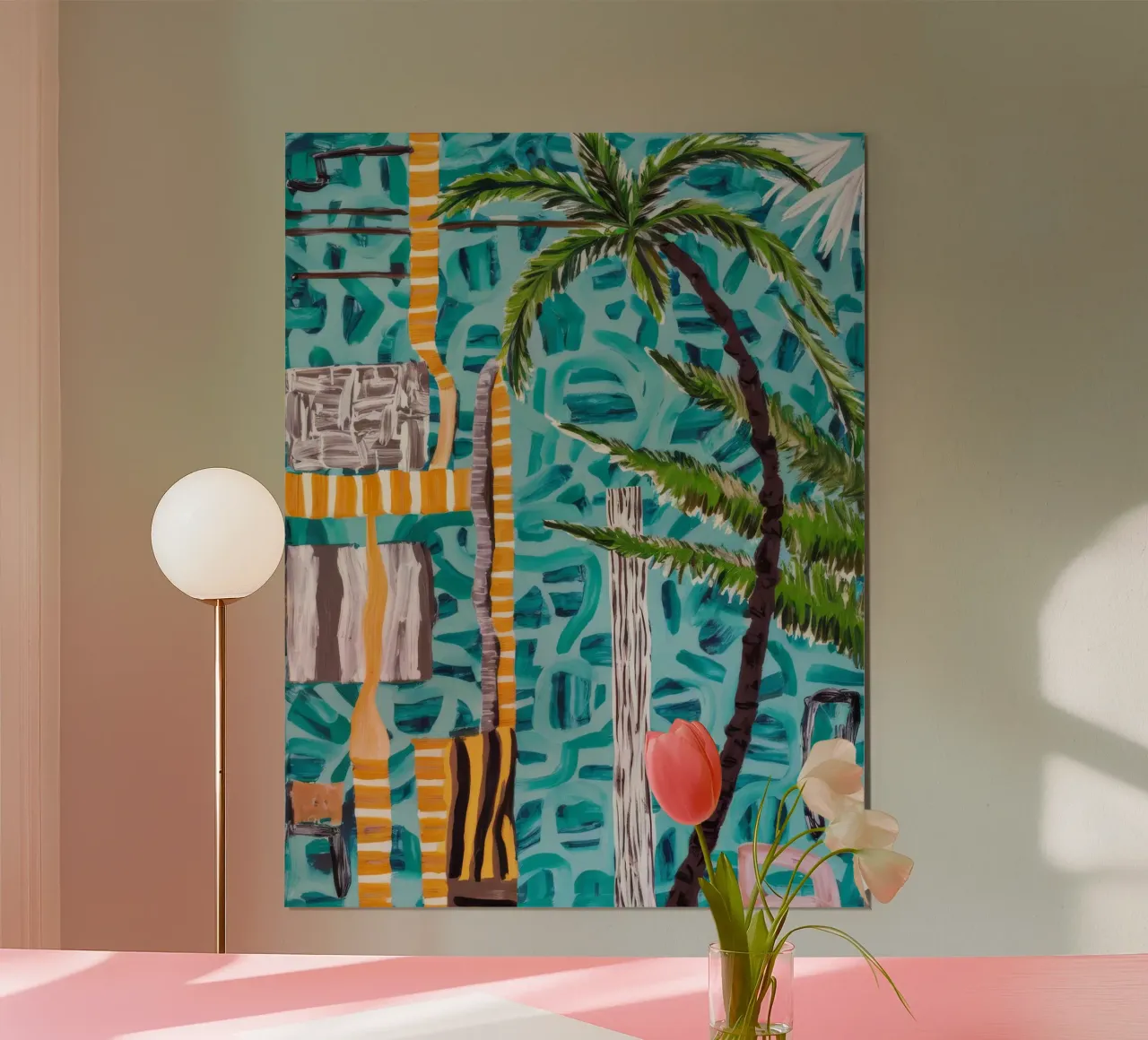 Paradiso tropicale a bordo piscina poster con telaio in plastica da Beach Palette