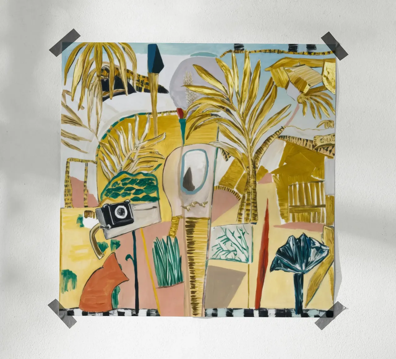 Sogno dell'oasi d'oro poster con telaio in alluminio da Beach Palette