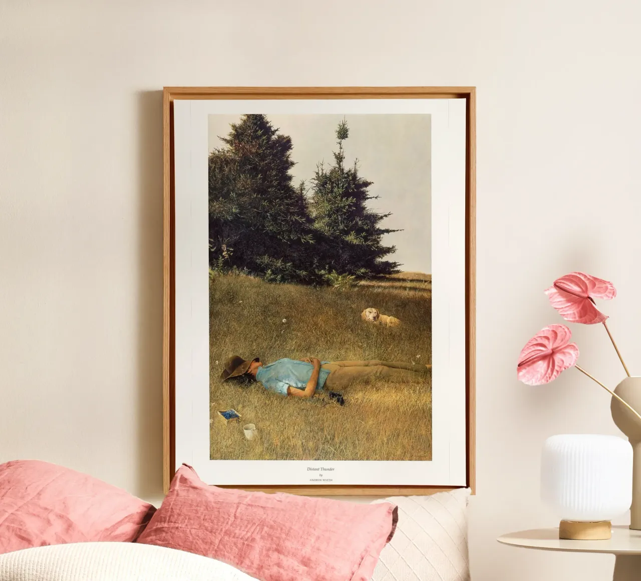Andrew Wyeth Distant Thunder Poster canvas with Floater frame by Classicprint
