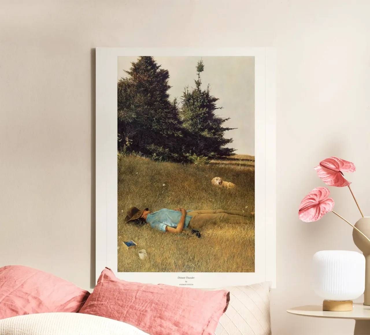 Andrew Wyeth Distant Thunder Poster canvas with Floater frame by Classicprint