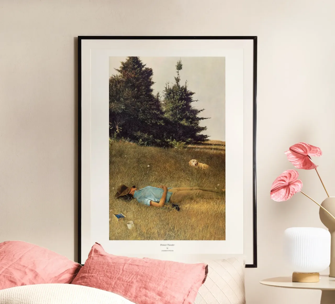 Andrew Wyeth Entfernter Donner Poster Poster mit Kunststoffrahmen von Classicprint