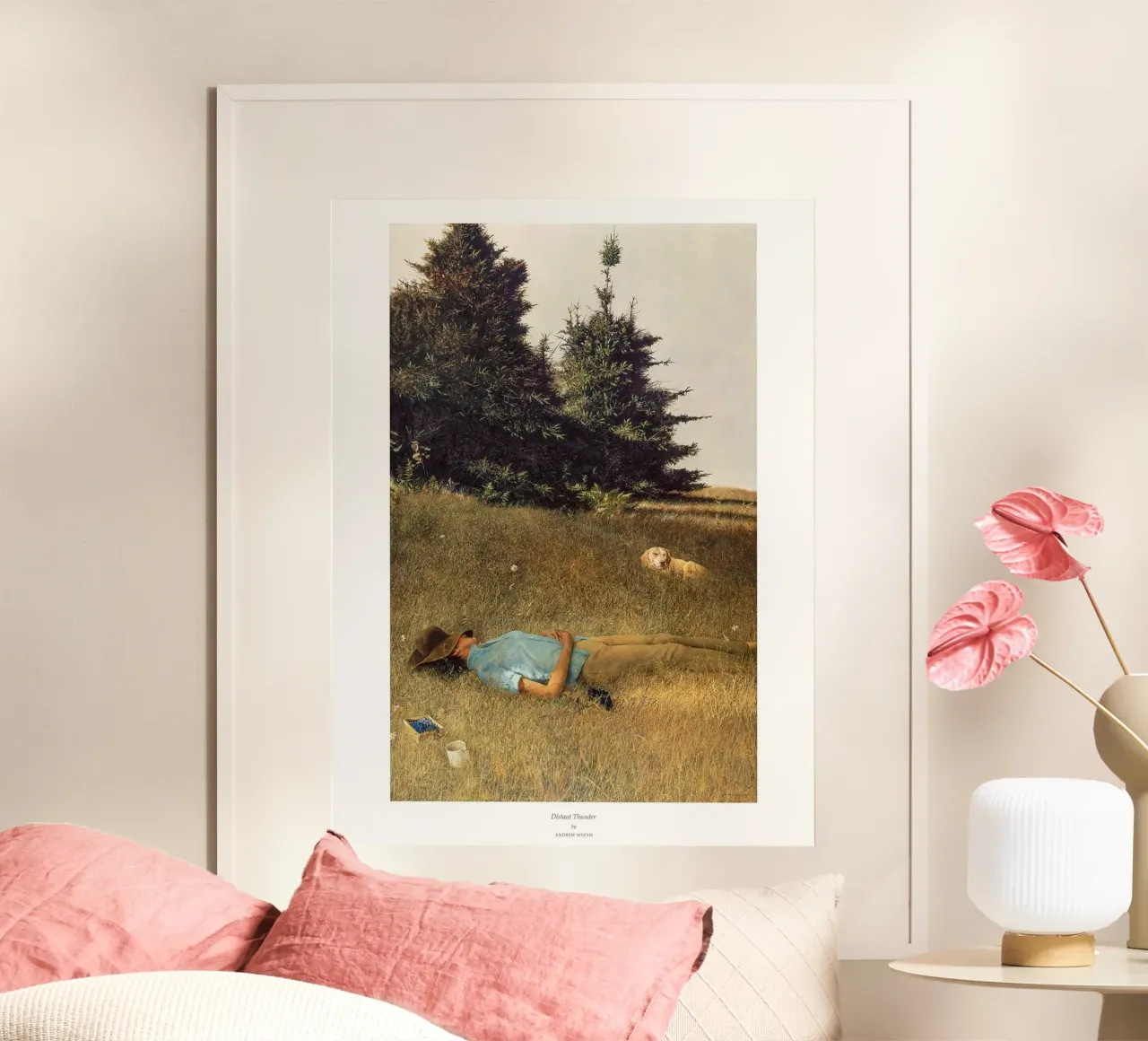 Andrew Wyeth Entfernter Donner Poster Poster mit Kunststoffrahmen von Classicprint