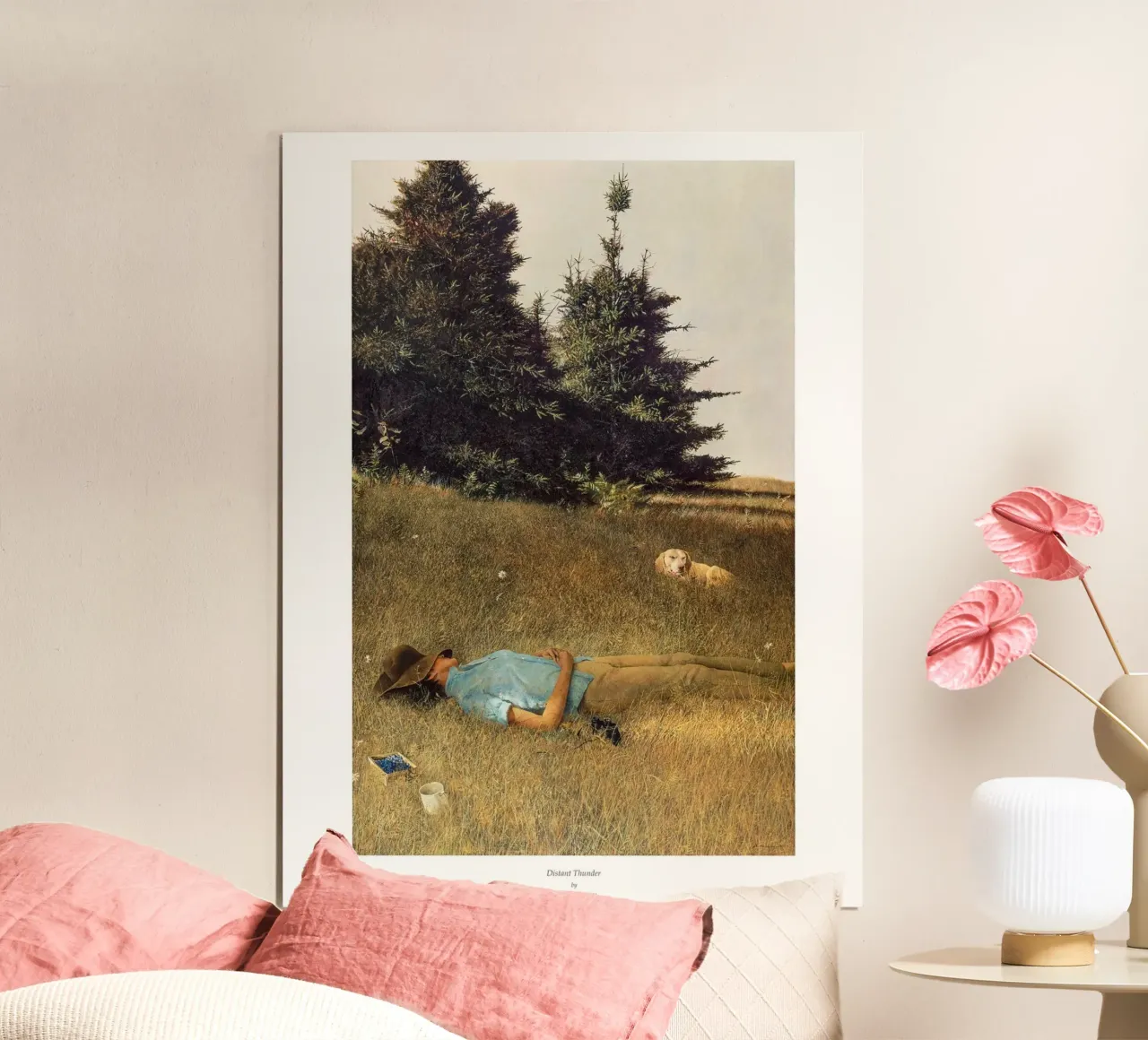 Andrew Wyeth Entfernter Donner Poster Poster mit Kunststoffrahmen von Classicprint