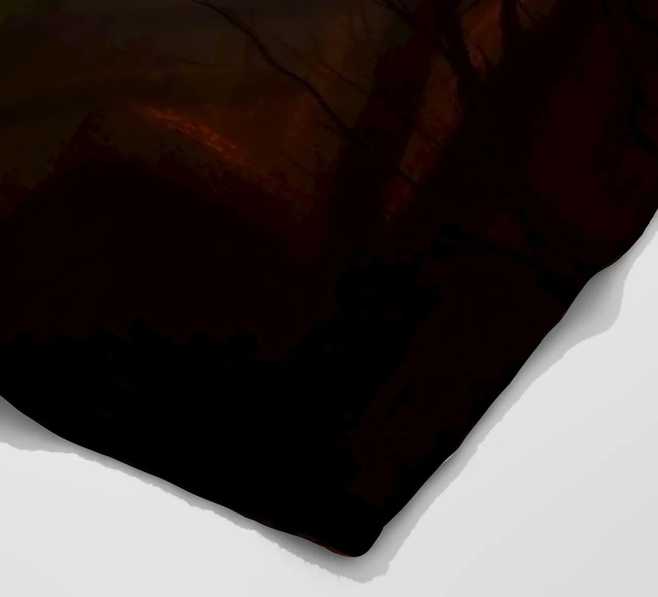 Mysterious forest with fog and glowing lights offering an ab fleece blanket by DesignDoodle