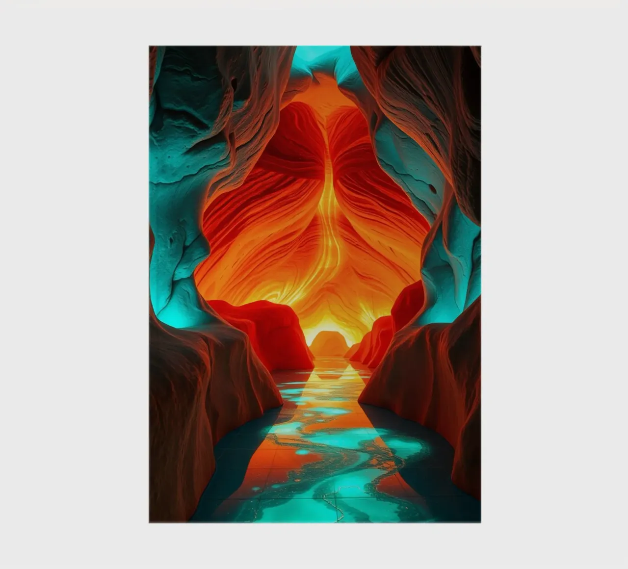 Captivating abstract cave background featuring vibrant color notebook by DesignDoodle