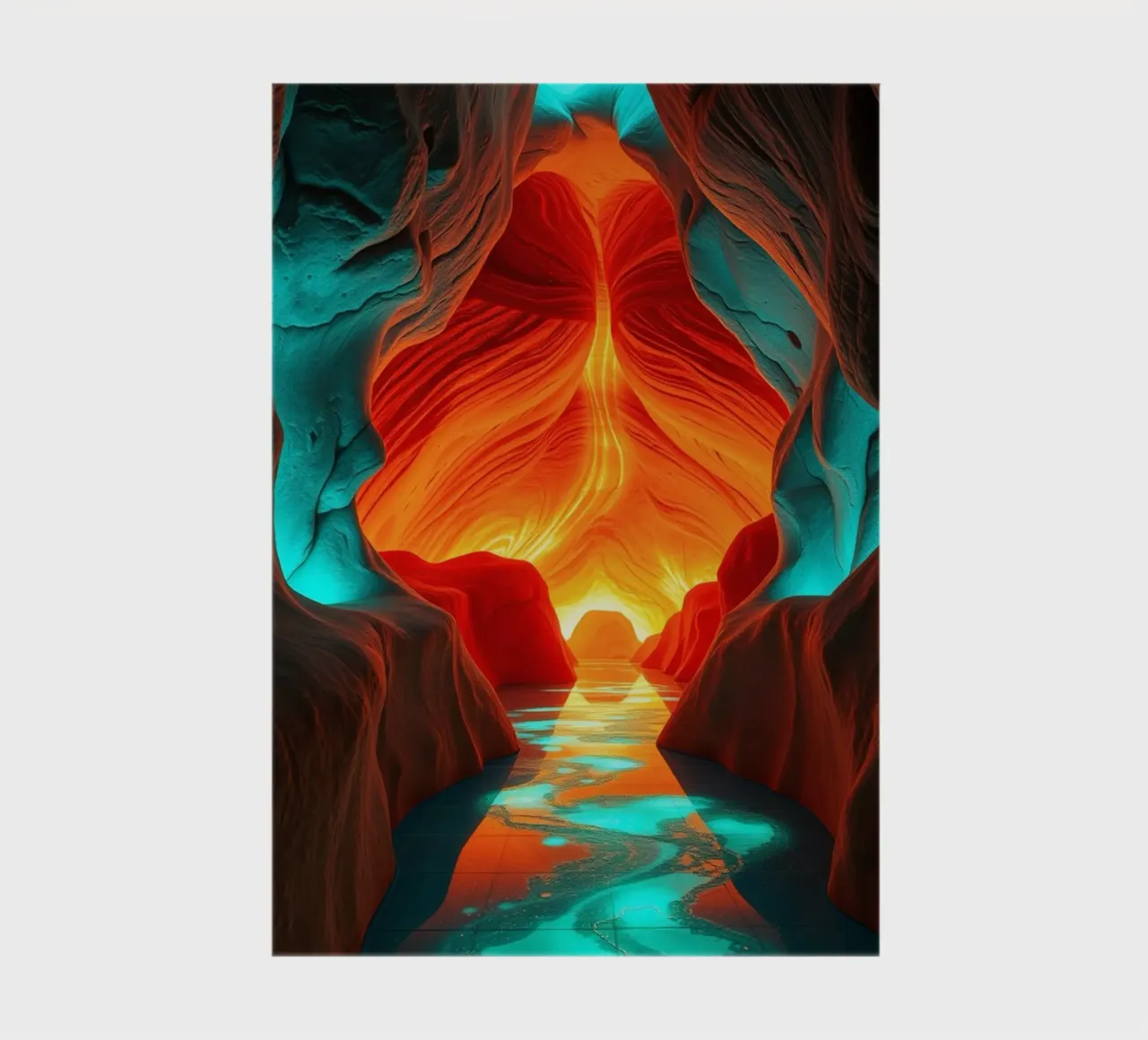 Captivating abstract cave background featuring vibrant color notebook by DesignDoodle
