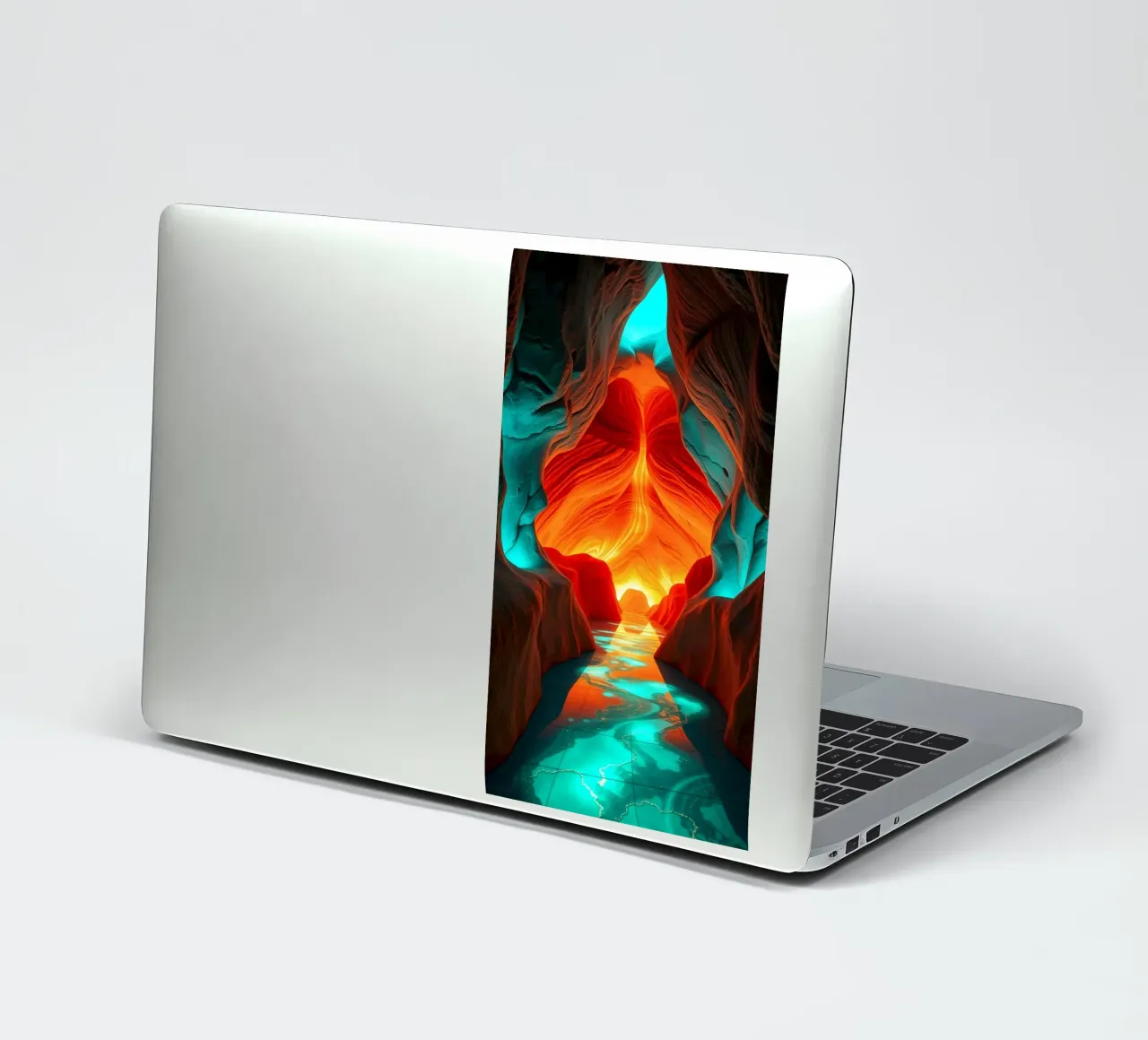 Captivating abstract cave background featuring vibrant color sticker by DesignDoodle
