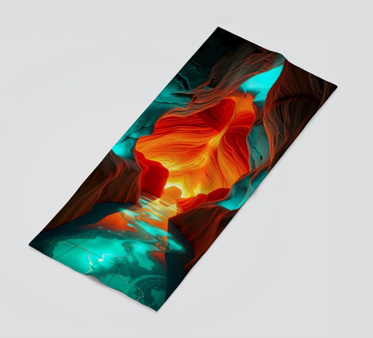 Accattivante sfondo astratto di grotta con colori vivaci telo mare da DesignDoodle