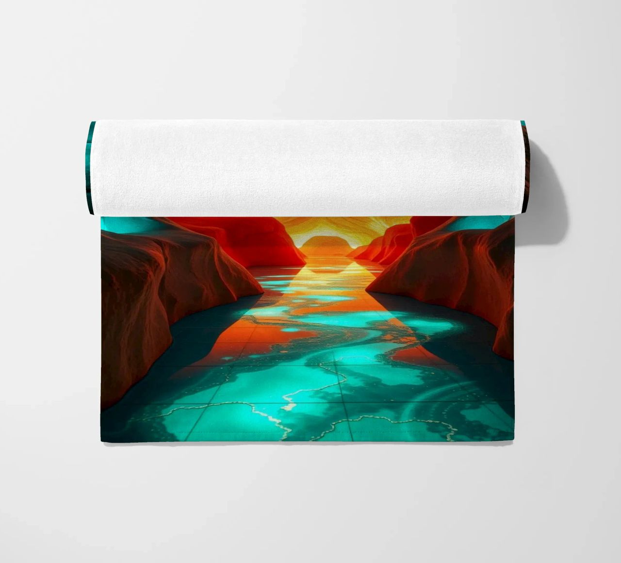 Accattivante sfondo astratto di grotta con colori vivaci telo mare da DesignDoodle