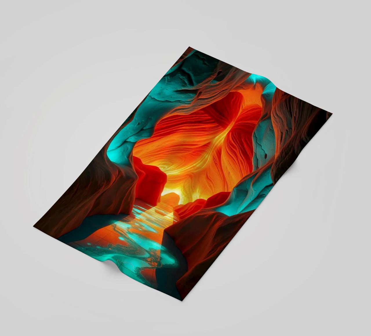 Accattivante sfondo astratto di grotta con colori vivaci telo mare da DesignDoodle