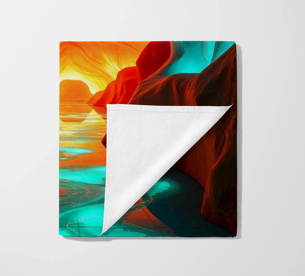 Accattivante sfondo astratto di grotta con colori vivaci telo mare da DesignDoodle