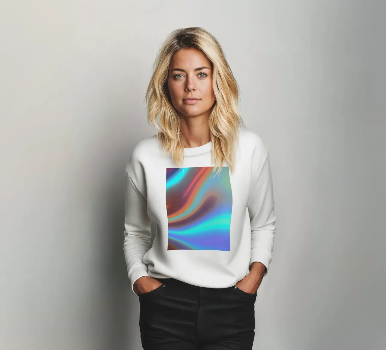 Vibrant abstract background chrome color and smooth gradient sweatshirt by DesignDoodle