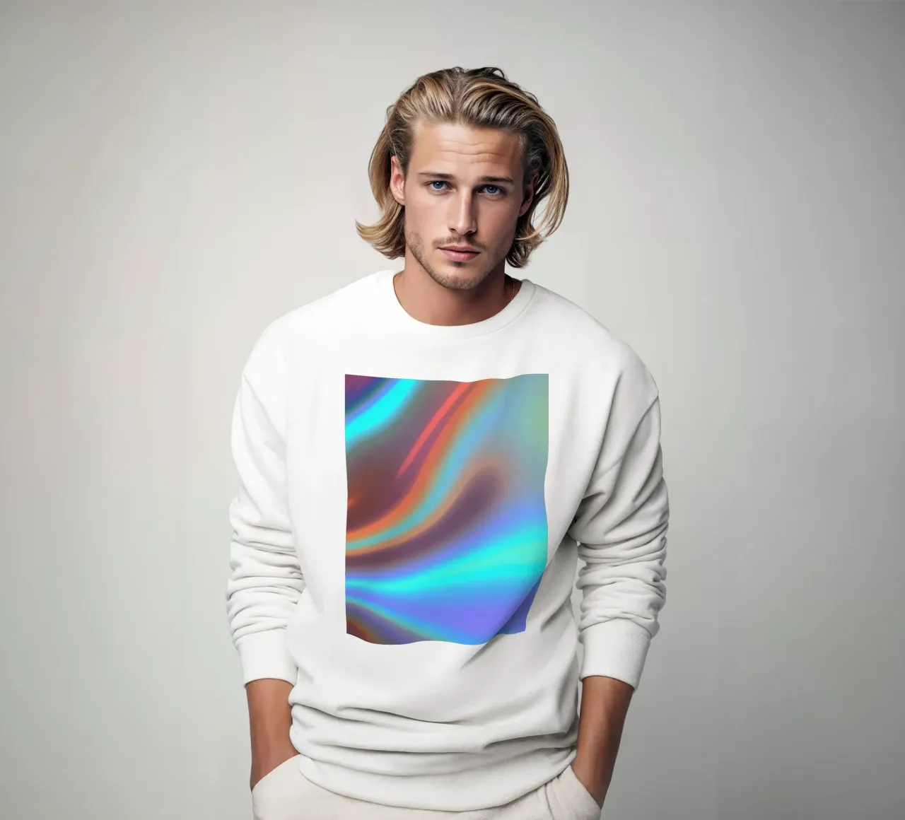 Vibrant abstract background chrome color and smooth gradient sweatshirt by DesignDoodle