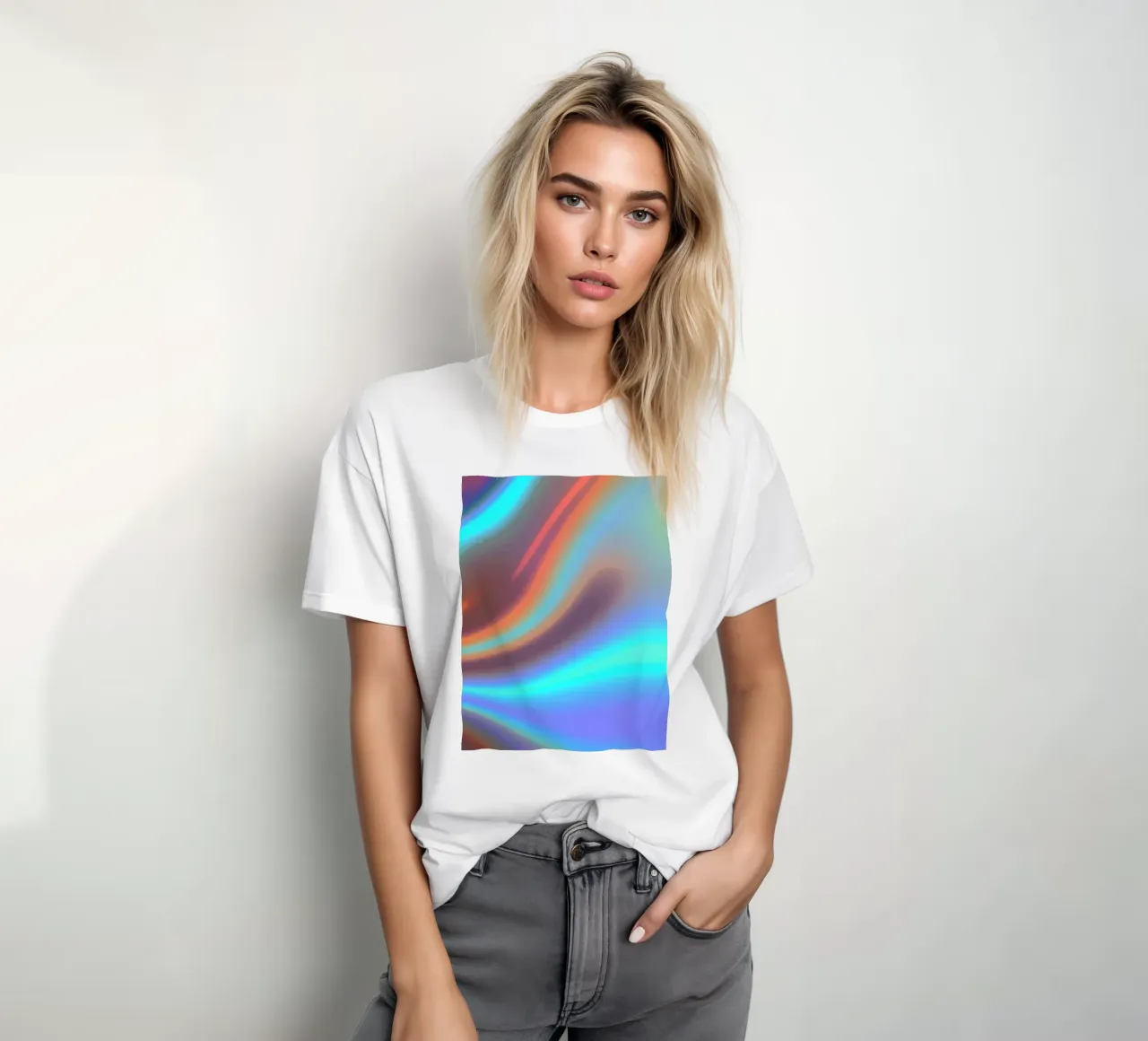 Vibrante sfondo astratto di colore cromato e sfumatura liscia t-shirt da DesignDoodle