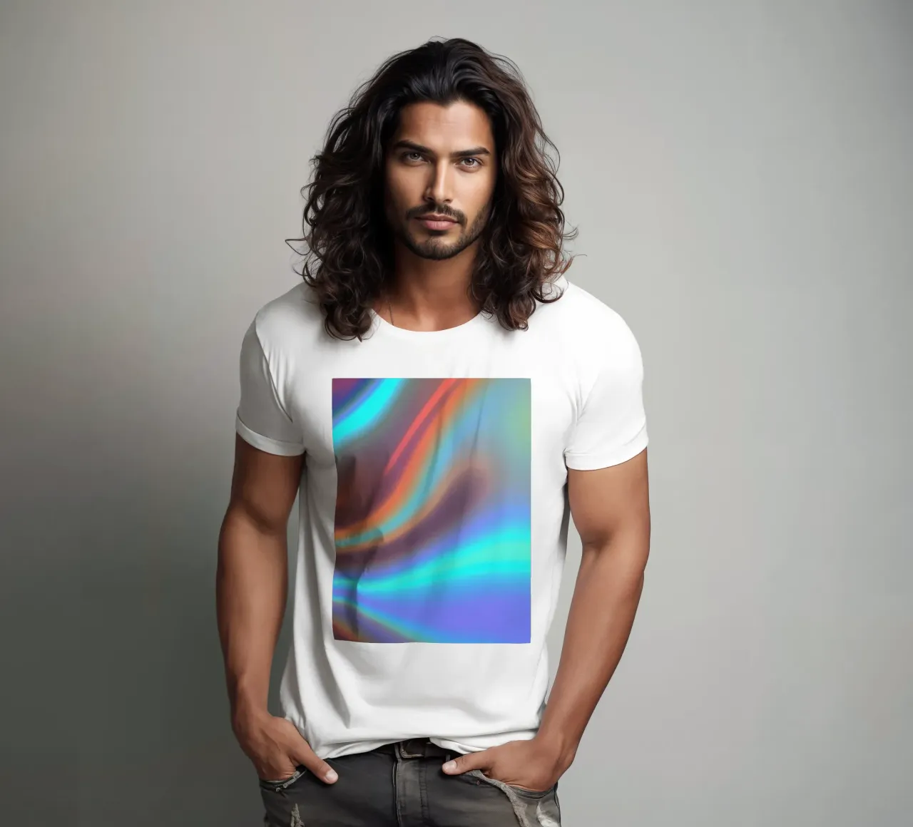 Fond abstrait vibrant de couleur chrome et de dégradé lisse t-shirt de DesignDoodle