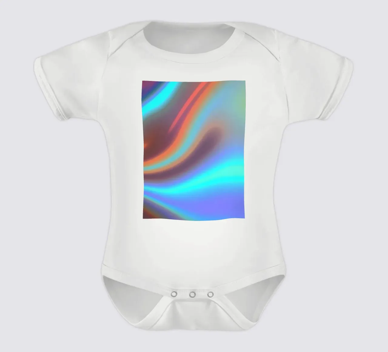Vibrante sfondo astratto di colore cromato e sfumatura liscia body neonato maniche corte da DesignDoodle
