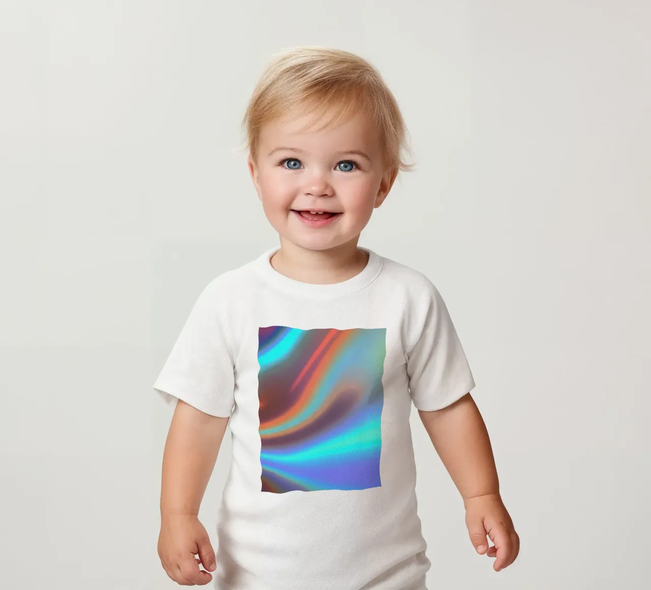 Vibrant abstract background chrome color and smooth gradient baby t-shirt by DesignDoodle