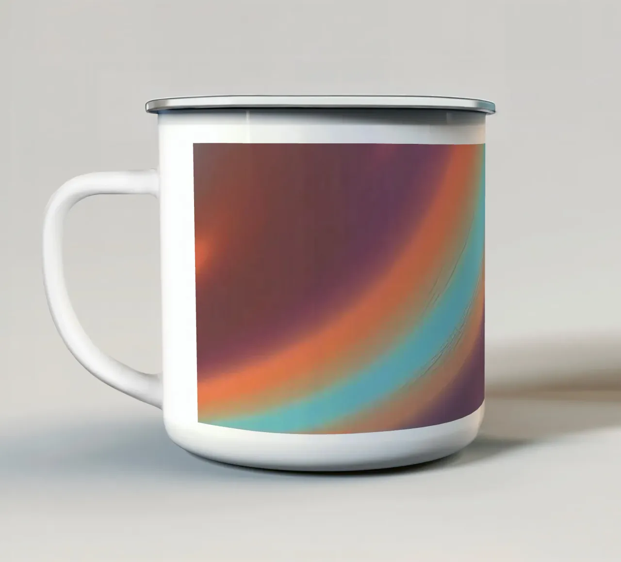 Fond abstrait vibrant de couleur chrome et de dégradé lisse mug en émail de DesignDoodle