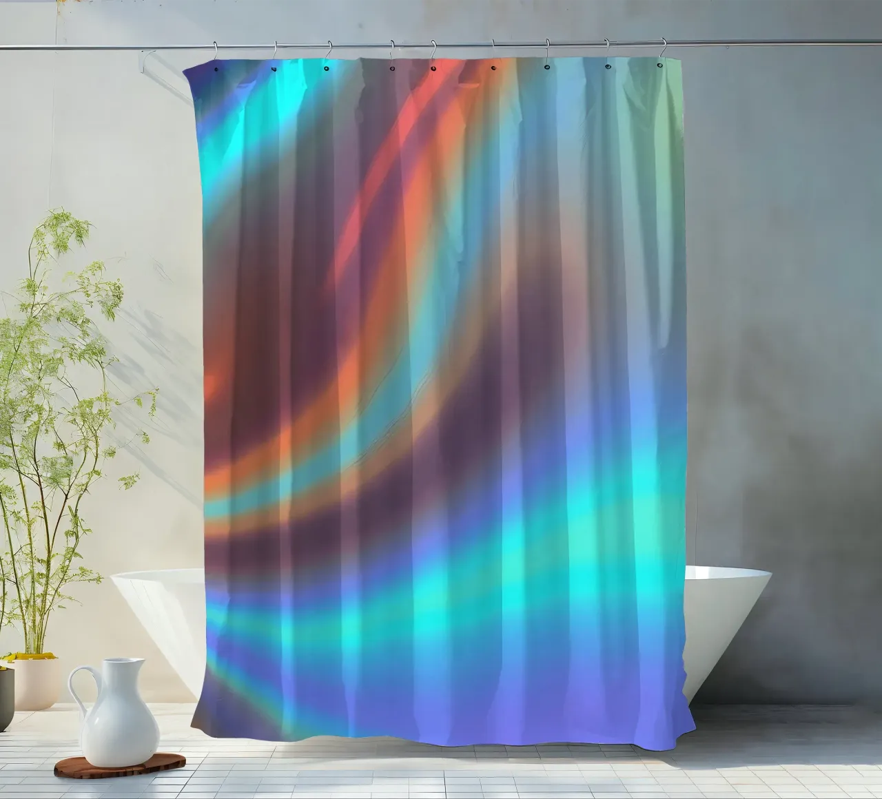 Vibrant abstract background chrome color and smooth gradient shower curtain by DesignDoodle