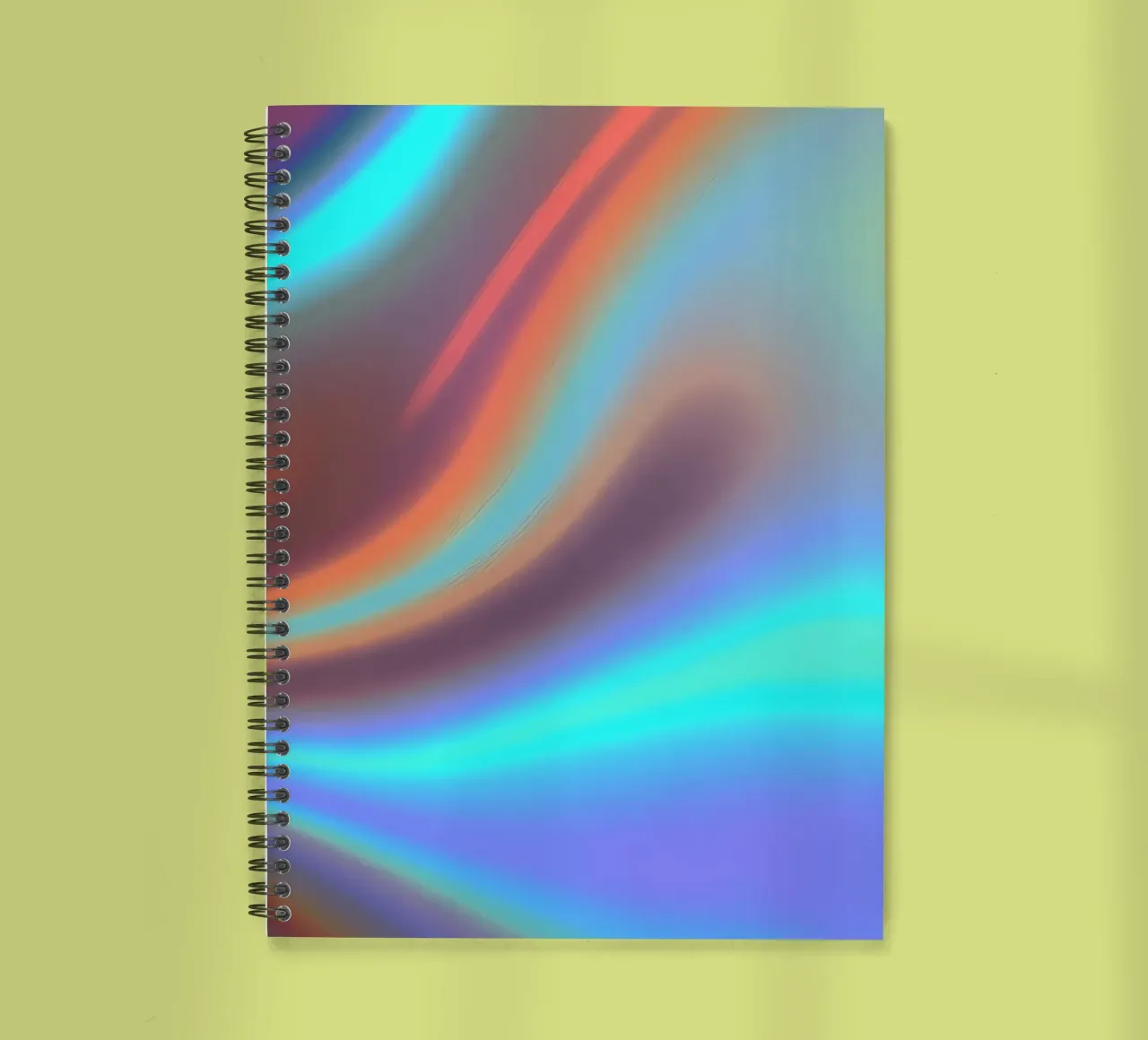 Vibrant abstract background chrome color and smooth gradient spiral notebook by DesignDoodle