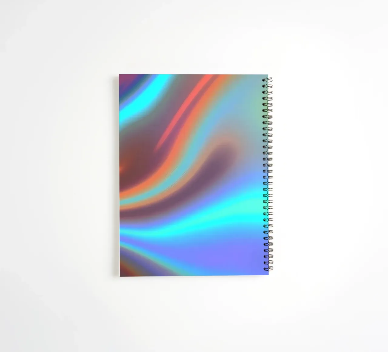Vibrant abstract background chrome color and smooth gradient spiral notebook by DesignDoodle