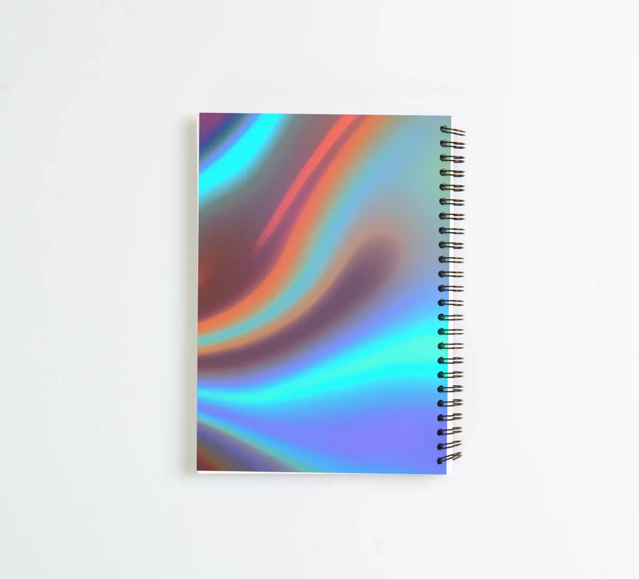 Vibrant abstract background chrome color and smooth gradient spiral notebook by DesignDoodle