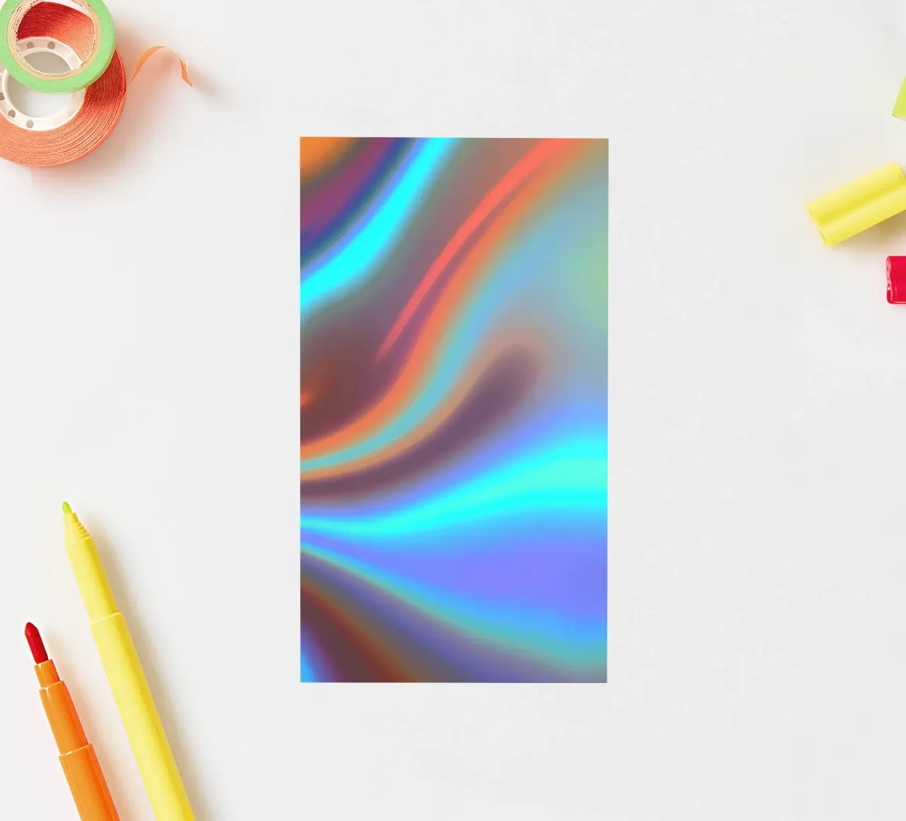 Vibrant abstract background chrome color and smooth gradient sticker by DesignDoodle