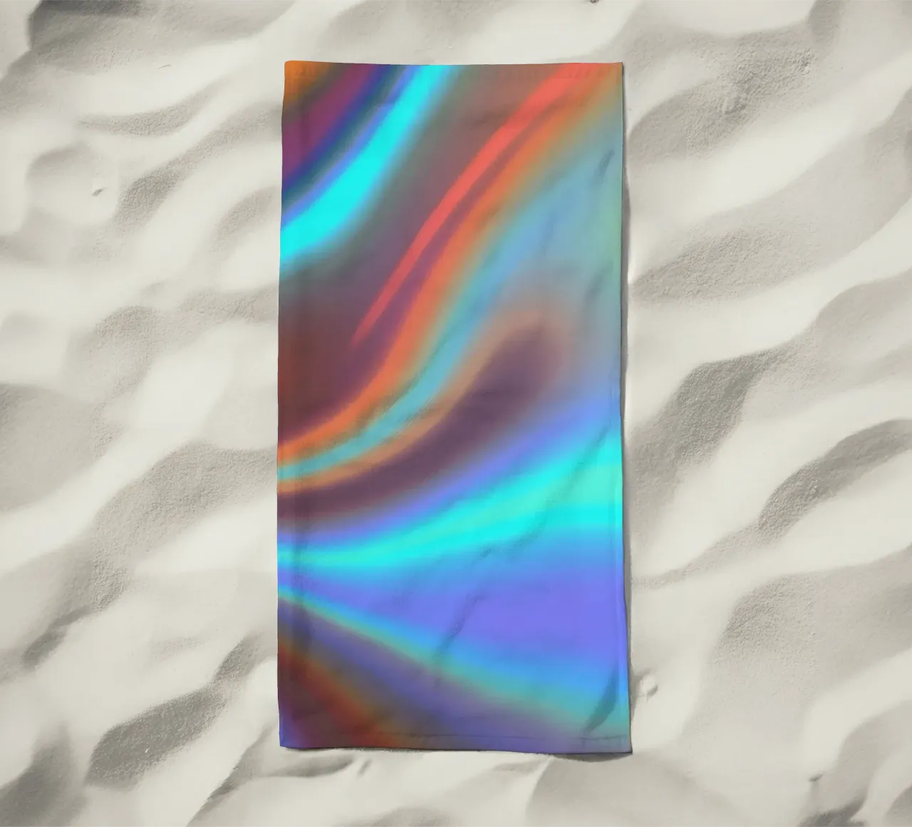 Fond abstrait vibrant de couleur chrome et de dégradé lisse serviette de plage de DesignDoodle