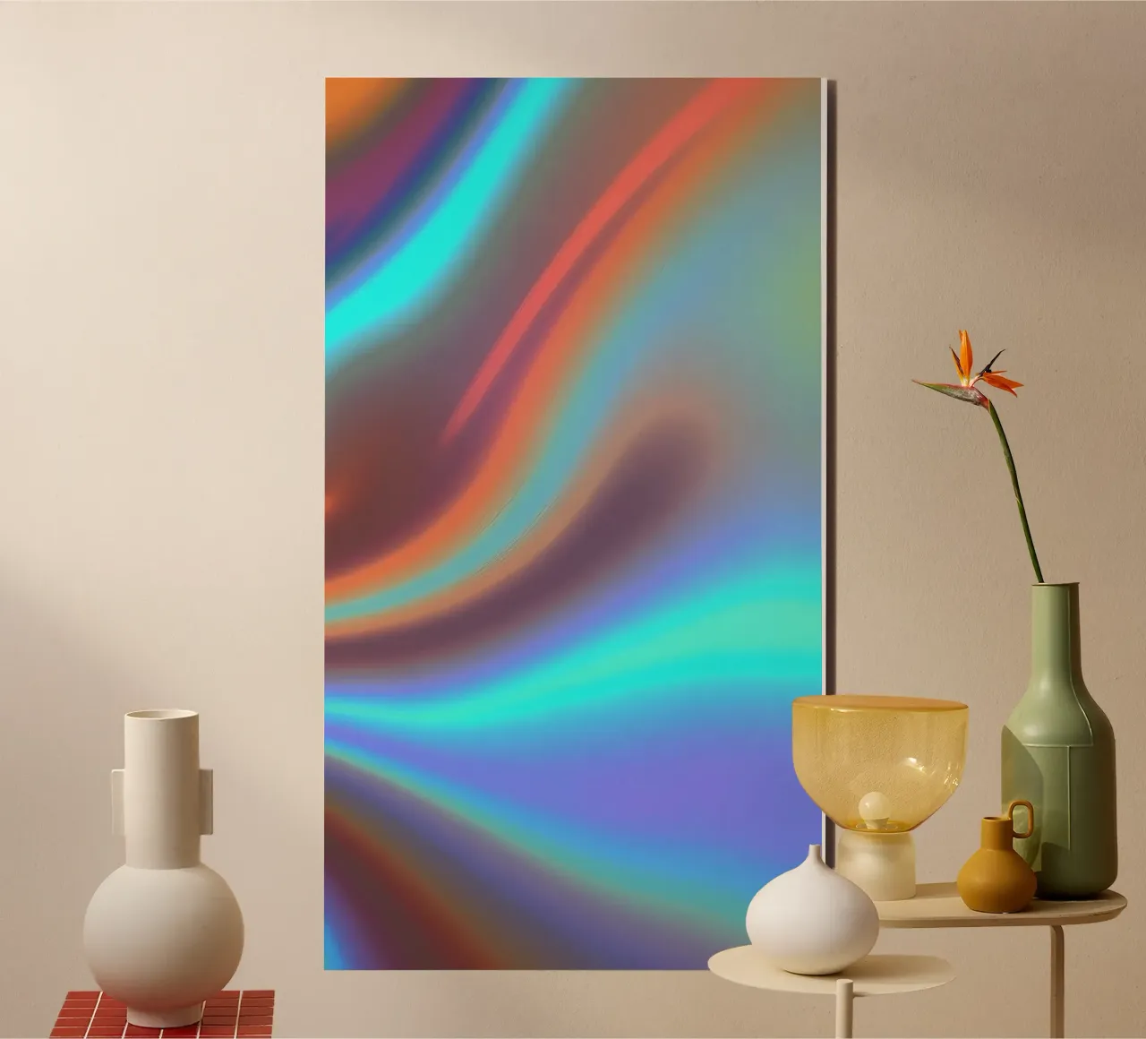 Fond abstrait vibrant de couleur chrome et de dégradé lisse alu dibond de DesignDoodle