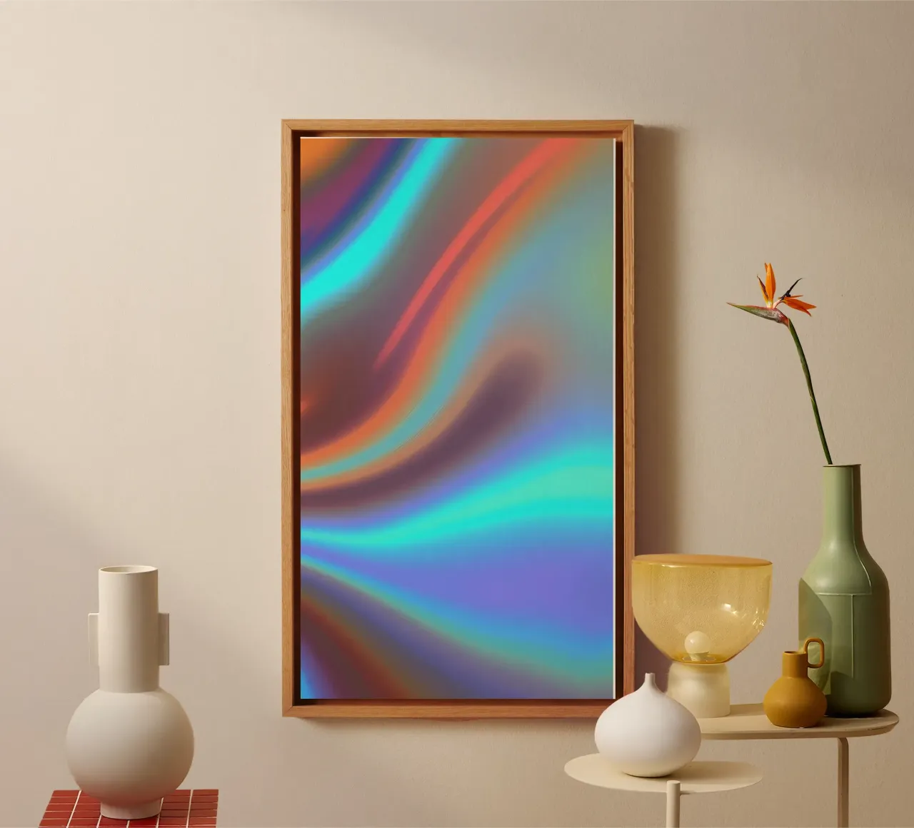 Fond abstrait vibrant de couleur chrome et de dégradé lisse toile de DesignDoodle