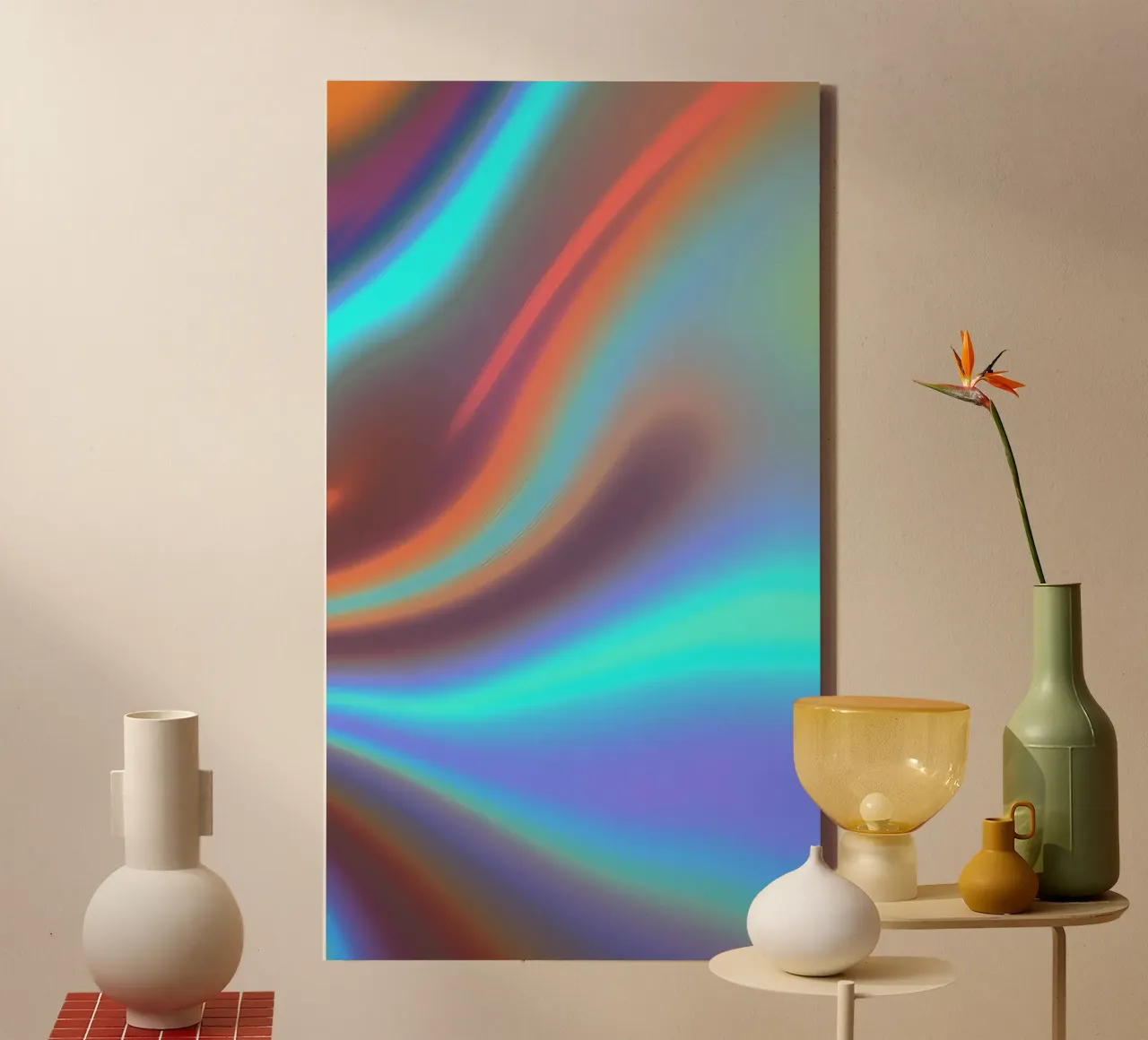 Vibrant abstract background chrome color and smooth gradient canvas by DesignDoodle