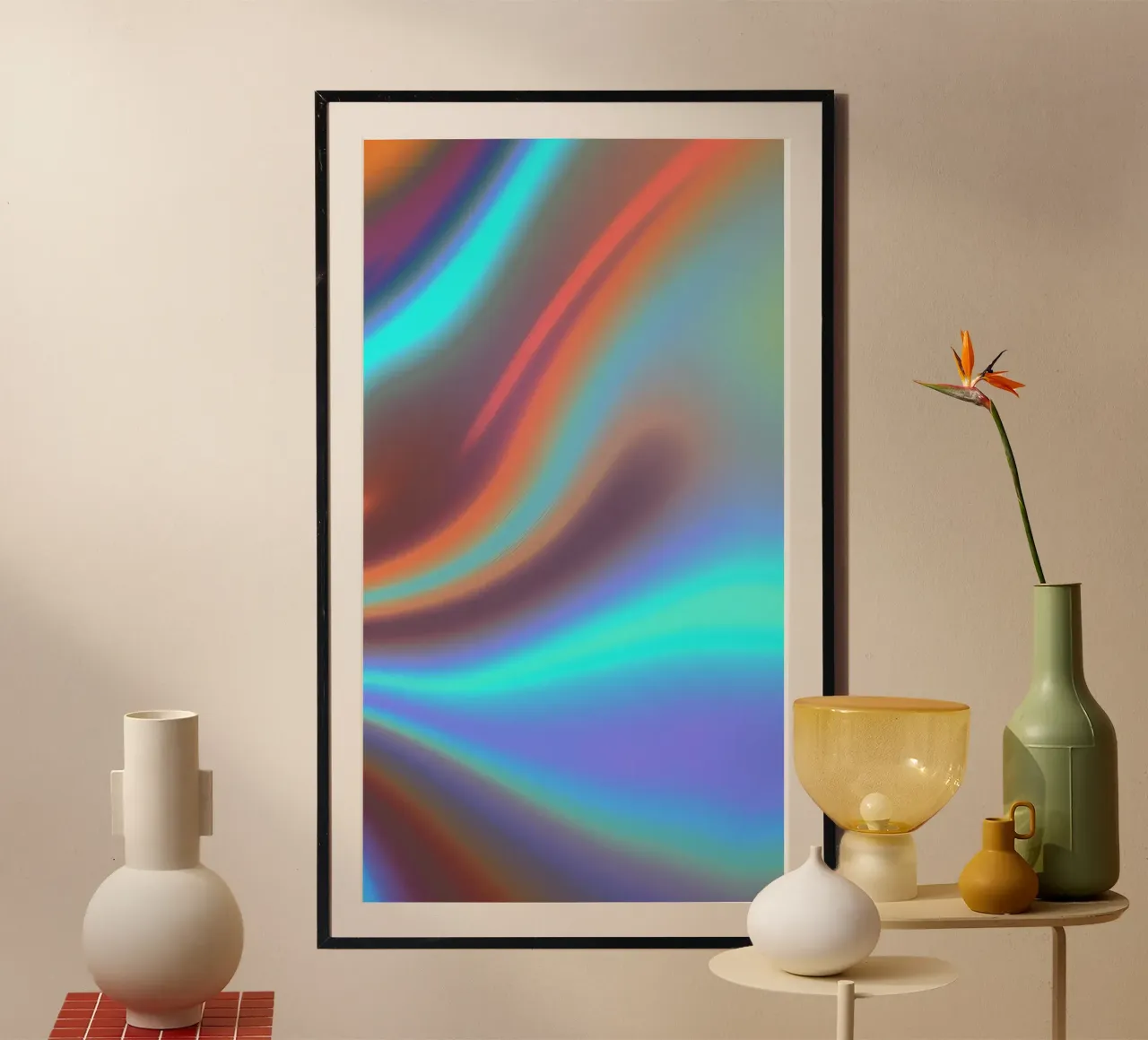 Fond abstrait vibrant de couleur chrome et de dégradé lisse poster de DesignDoodle