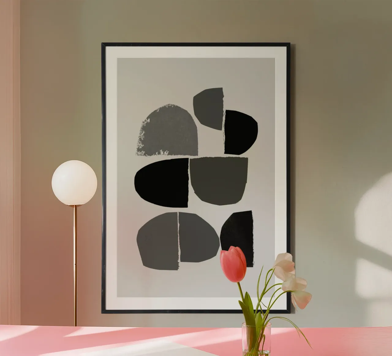 Minimalist Collage Bw poster con telaio in plastica da IRIS LEHNHARDT FINE ART