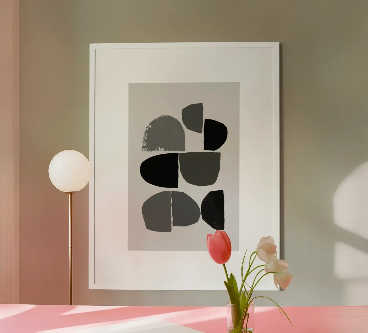 Minimalist Collage Bw poster con telaio in plastica da IRIS LEHNHARDT FINE ART