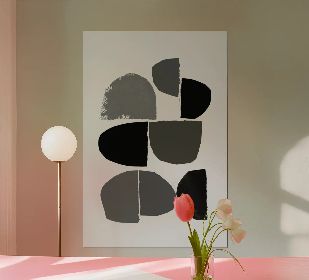 Minimalist Collage Bw poster con telaio in plastica da IRIS LEHNHARDT FINE ART