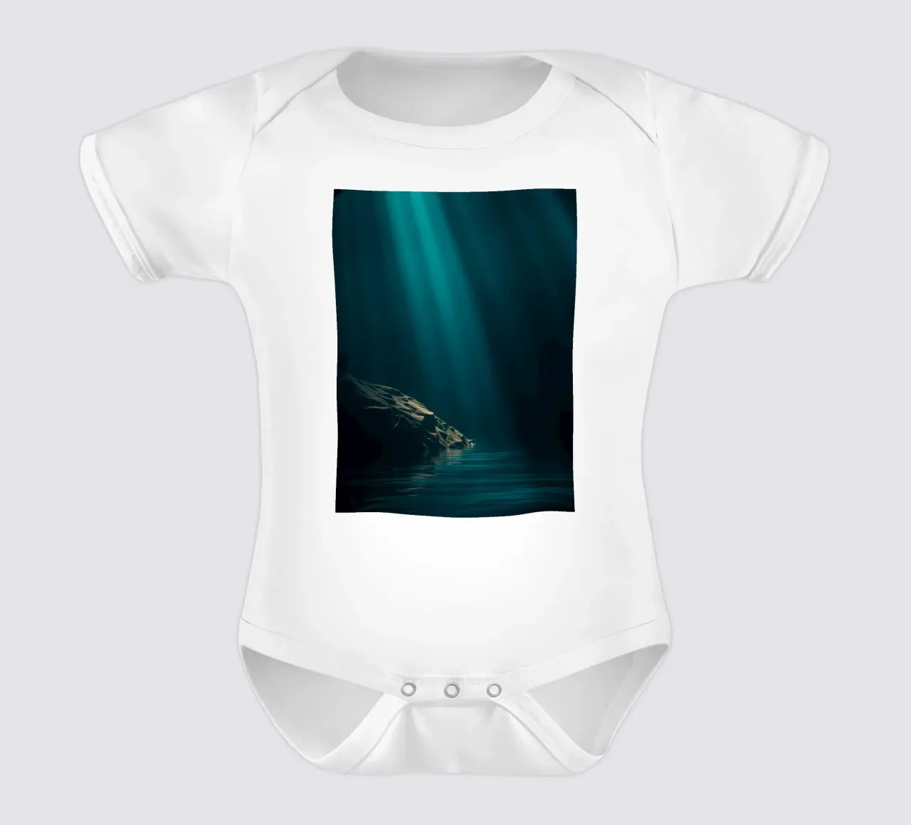 Stupefacenti fasci di luce calmante che si riflettono sull'acqua body neonato maniche corte da DesignDoodle