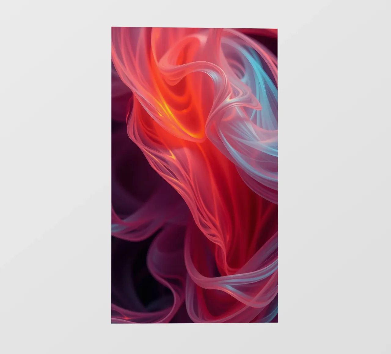 wallpaper with flowing waves of red and blue hues photo wallpaper by DesignDoodle