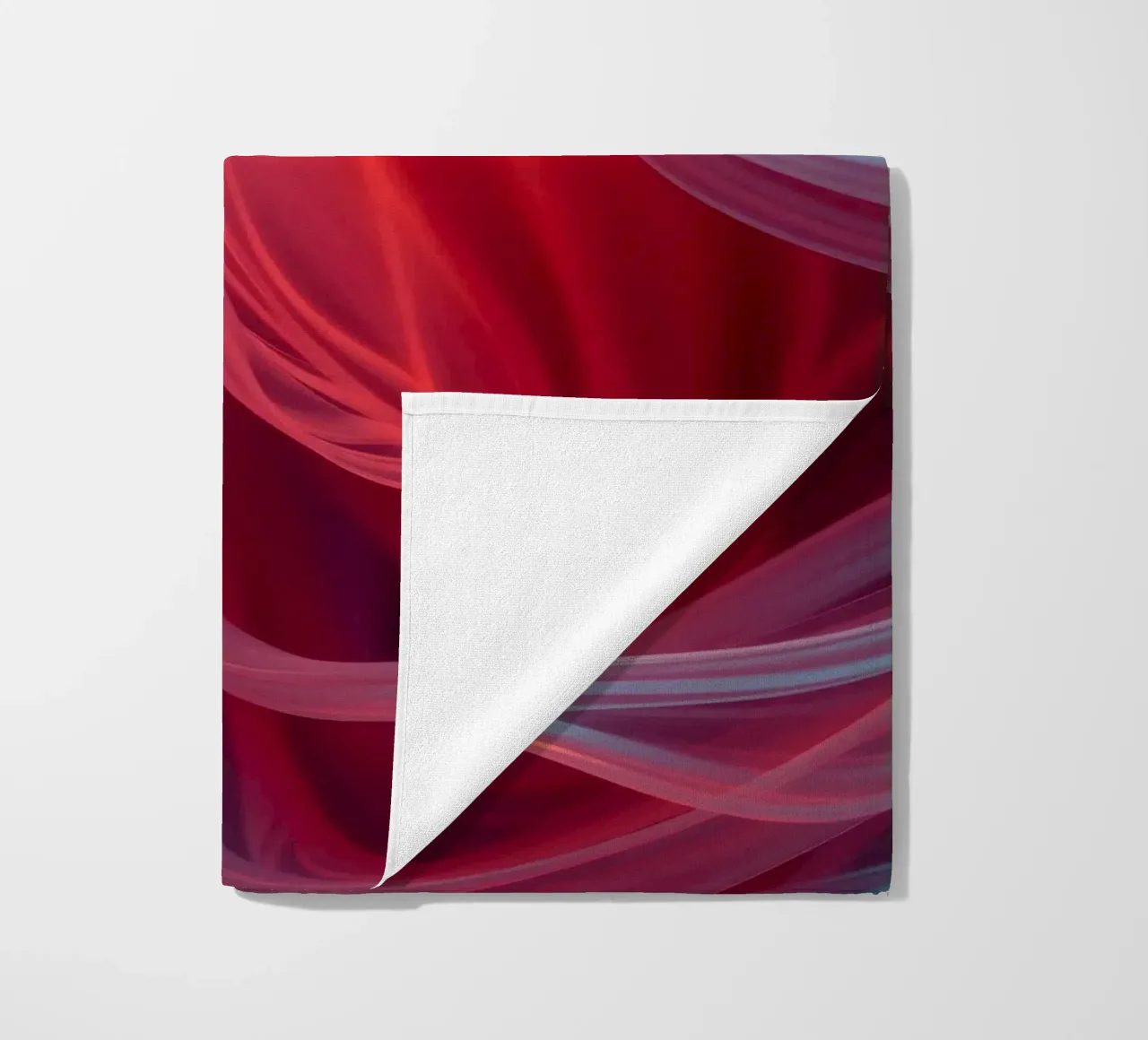 carta da parati con onde fluenti di colore rosso e blu telo mare da DesignDoodle