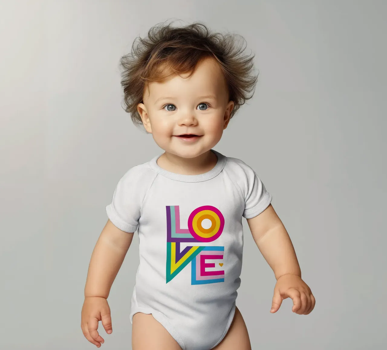 Amore colorato body neonato maniche corte da Schuhmann Design