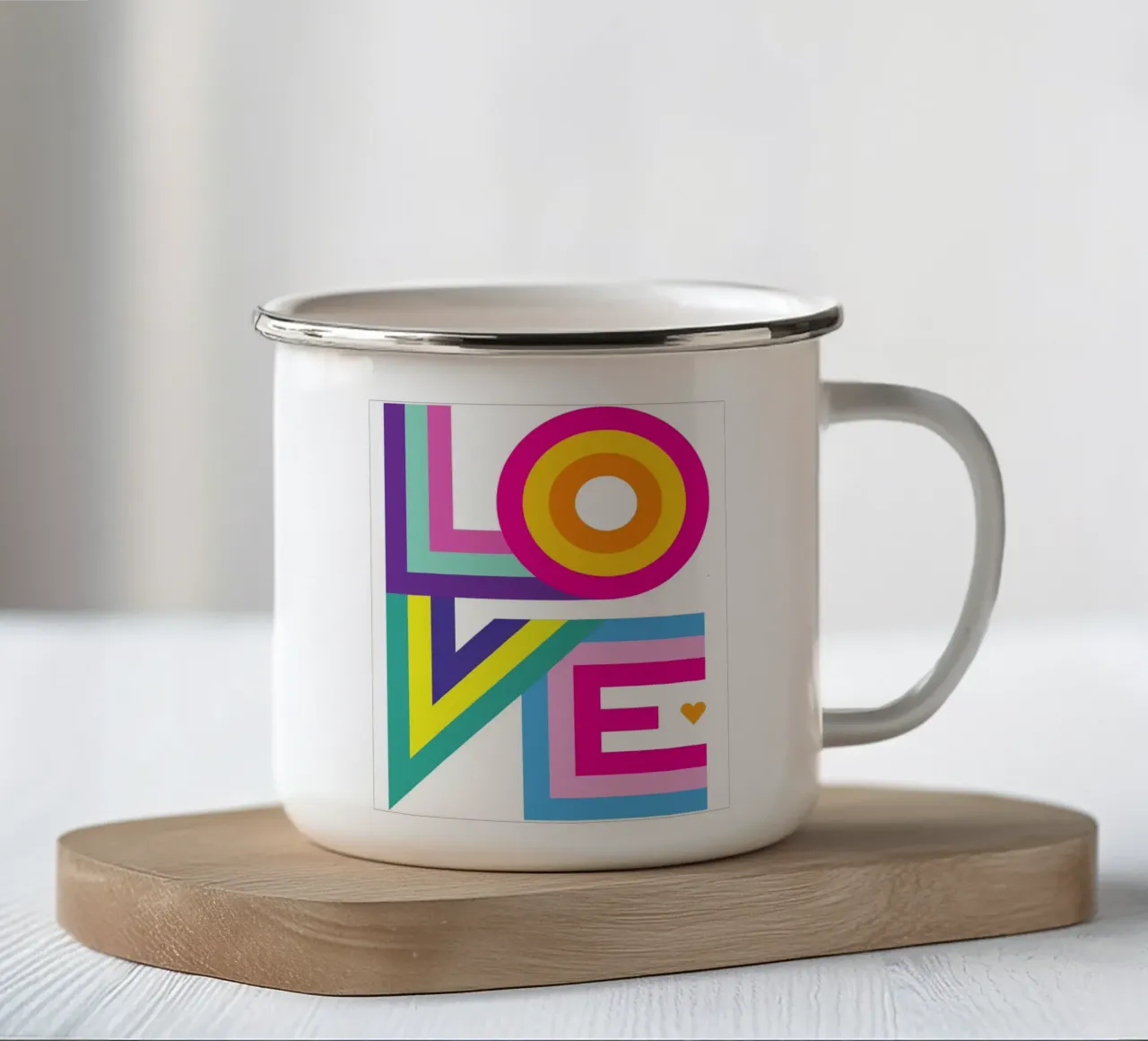 Amor de colores taza de esmalte de Schuhmann Design