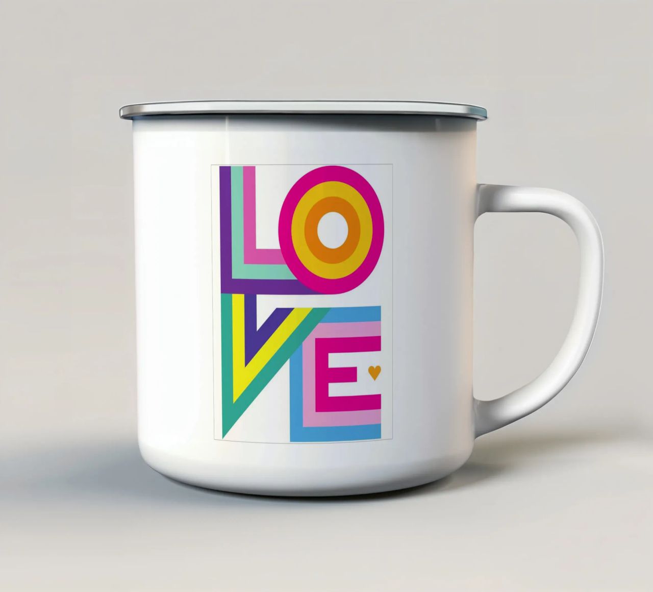 Amore colorato tazza in smalto da Schuhmann Design