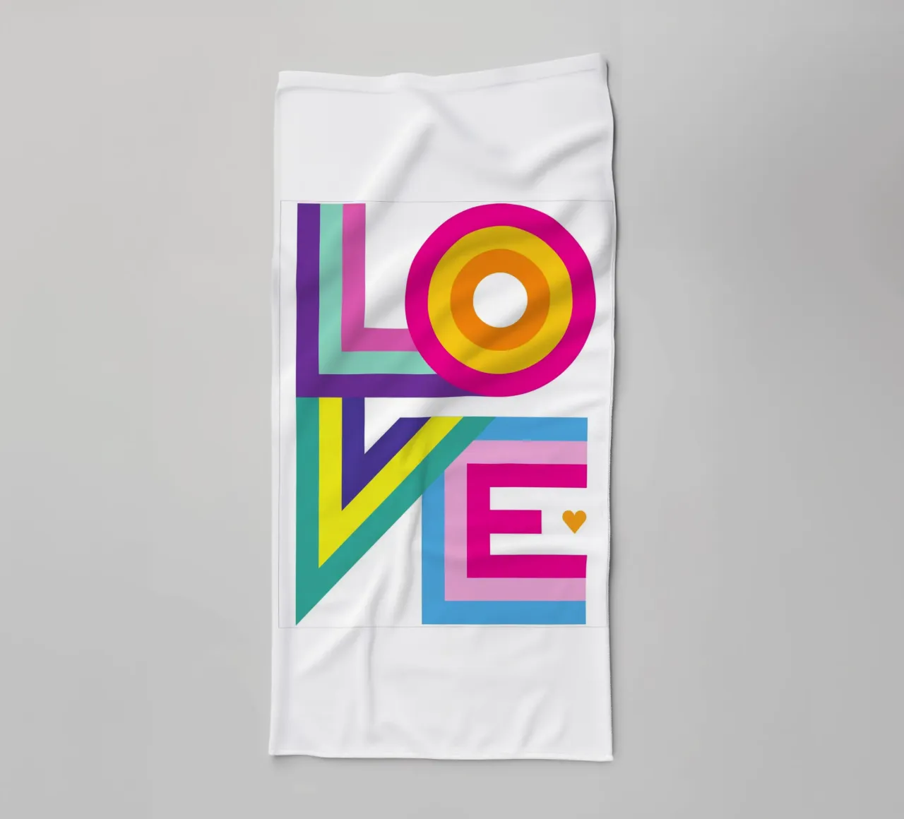 Colourful Love towel by Schuhmann Design