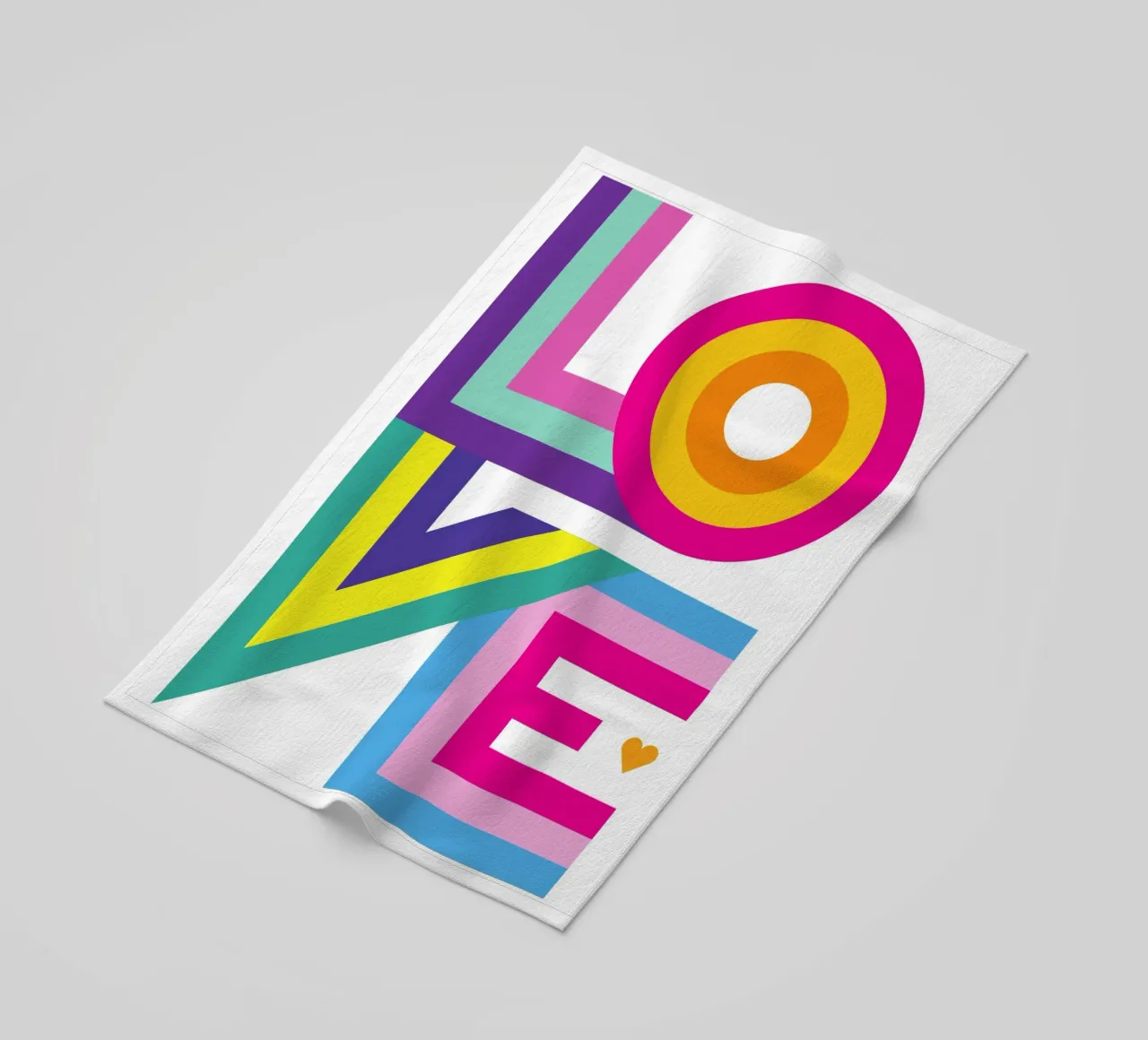 Amore colorato telo mare da Schuhmann Design