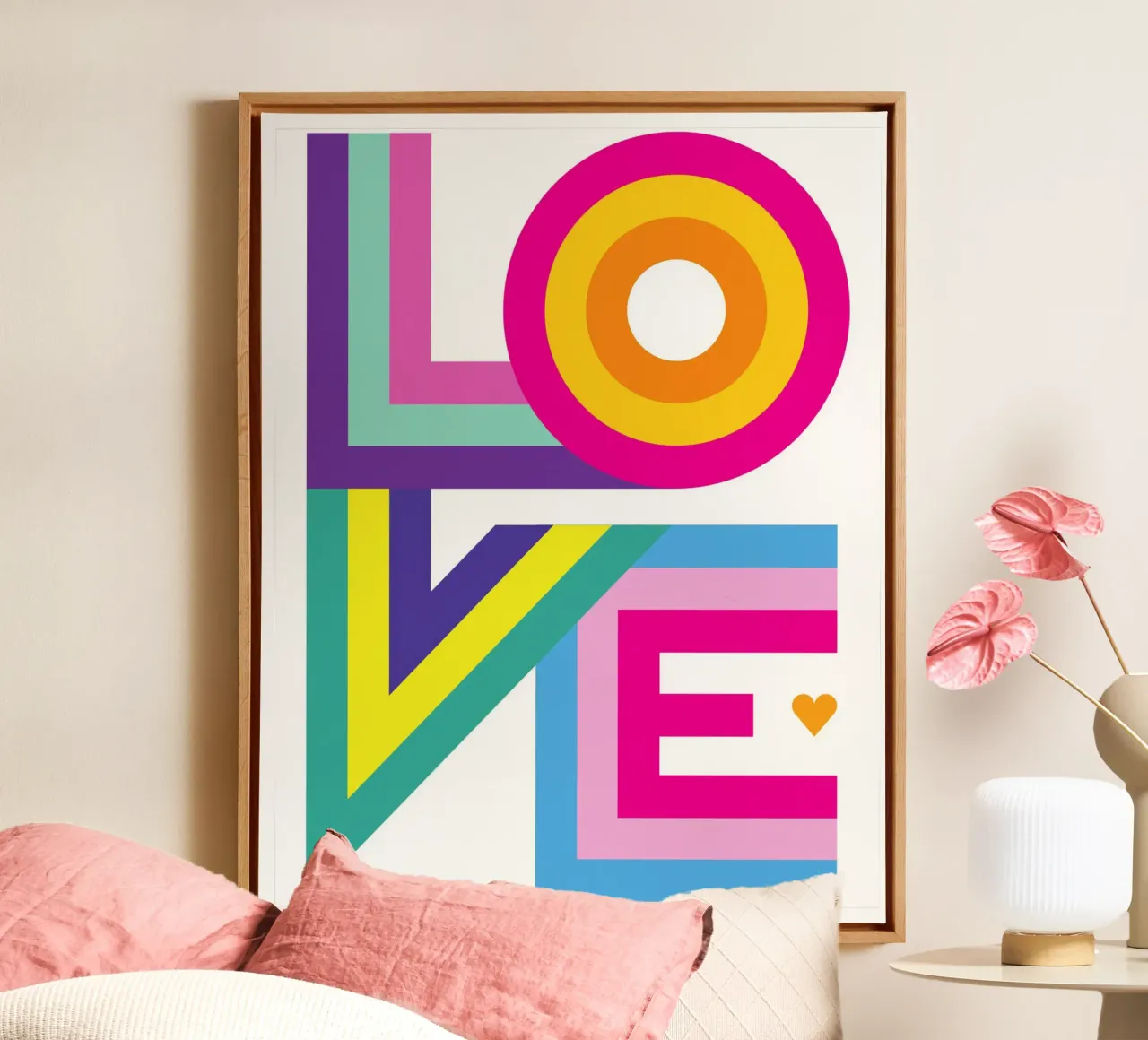 Amore colorato tela con Cornice a cassetta da Schuhmann Design