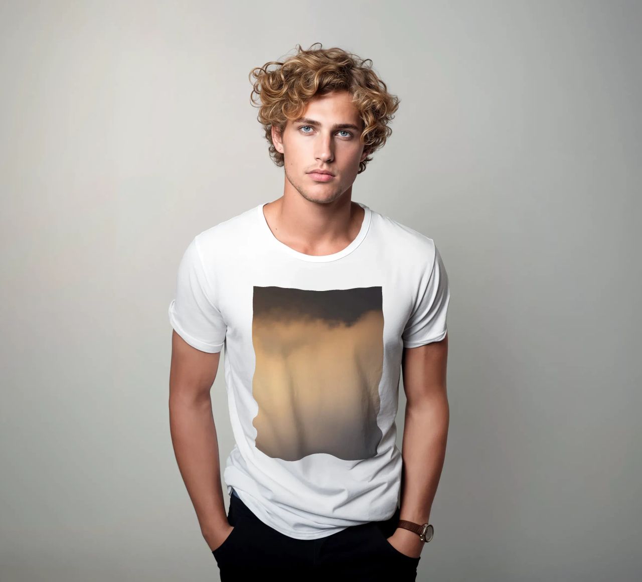 Nuvole astratte e morbide in un gradiente di toni caldi t-shirt da DesignDoodle