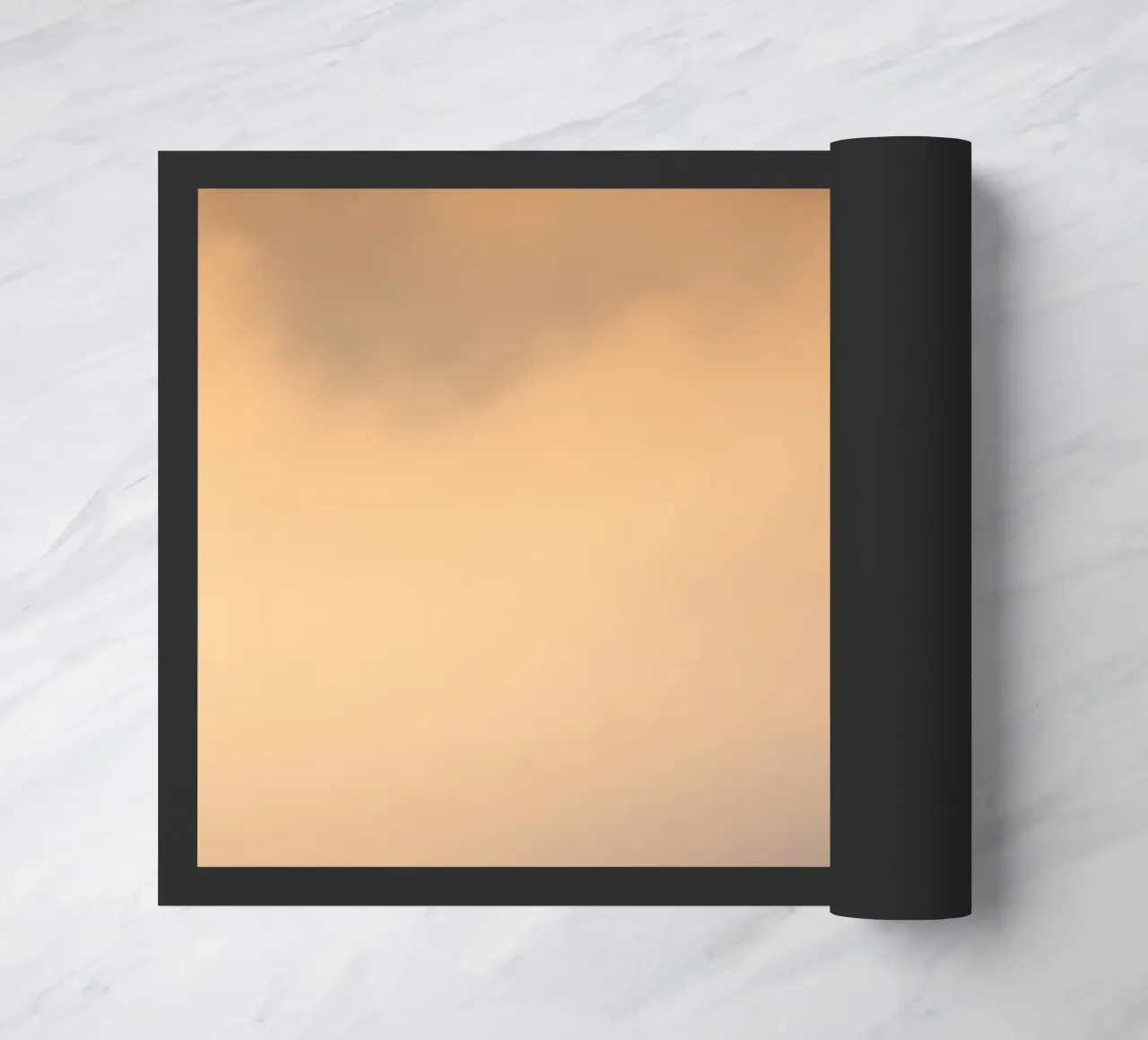Calm abstract soft clouds in a gradient of warm tones doormat by DesignDoodle