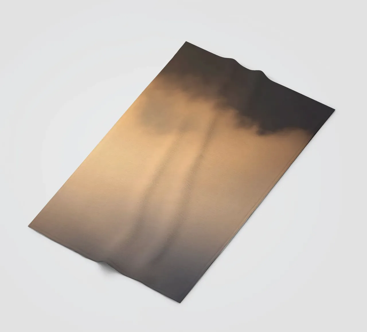 Calm abstract soft clouds in a gradient of warm tones fleece blanket by DesignDoodle