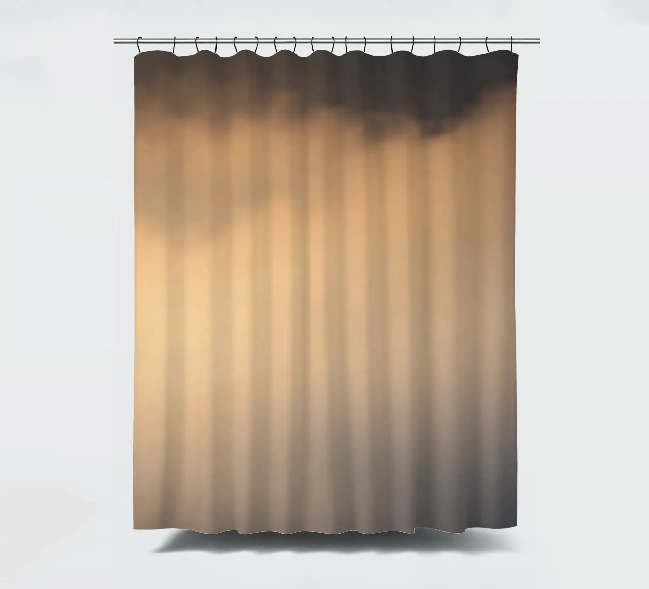 Calm abstract soft clouds in a gradient of warm tones shower curtain by DesignDoodle