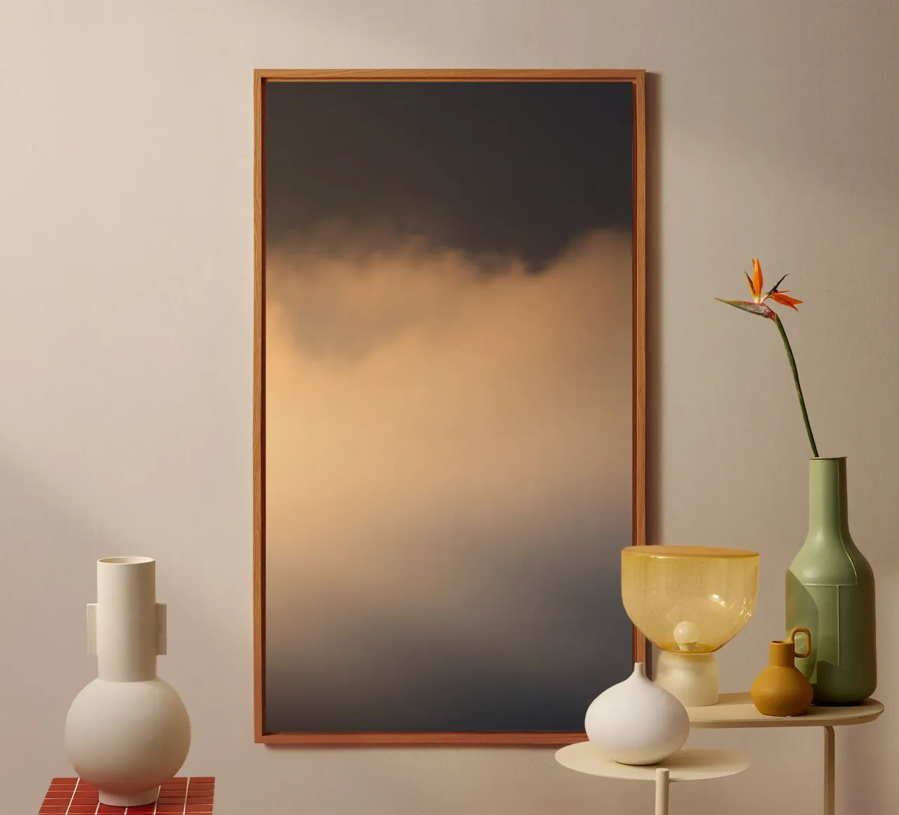 Nuvole astratte e morbide in un gradiente di toni caldi alluminio dibond da DesignDoodle